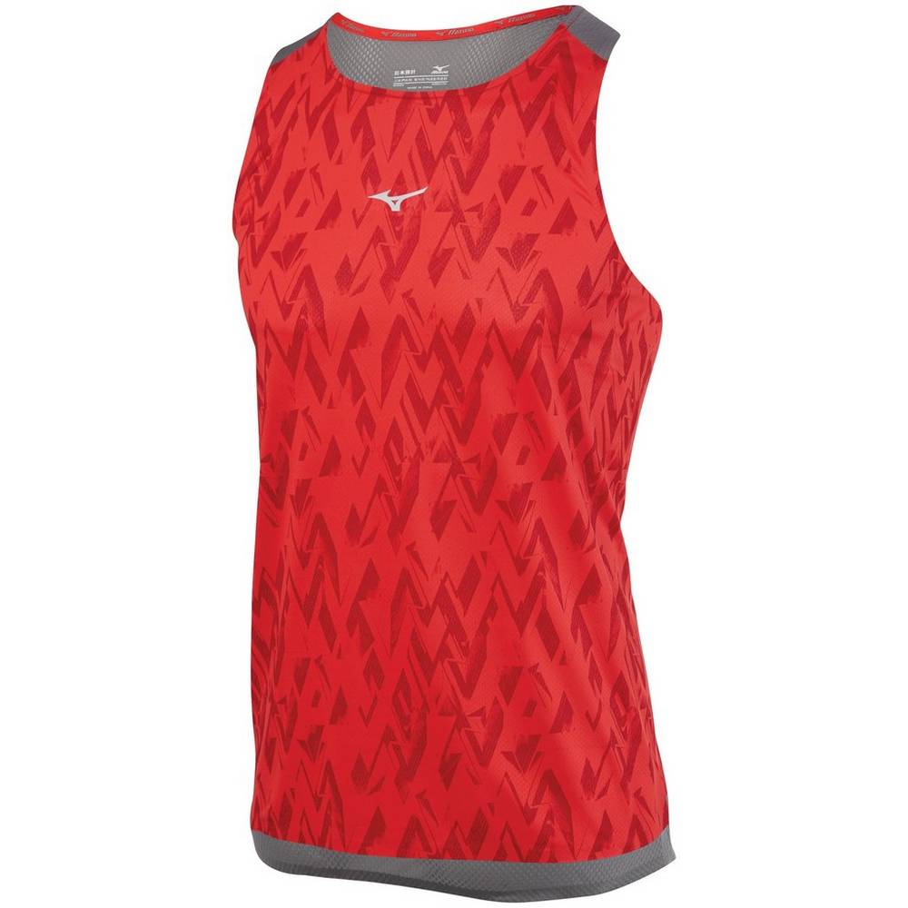 Panske Tank Top Mizuno Elite Aero Bezecke Červené Vypredaj YTRS31795